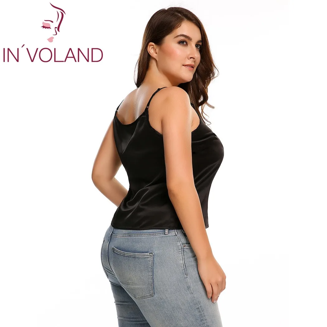 IN'VOLAND женский сексуальный топ майка размера плюс модный Регулируемый брендовый