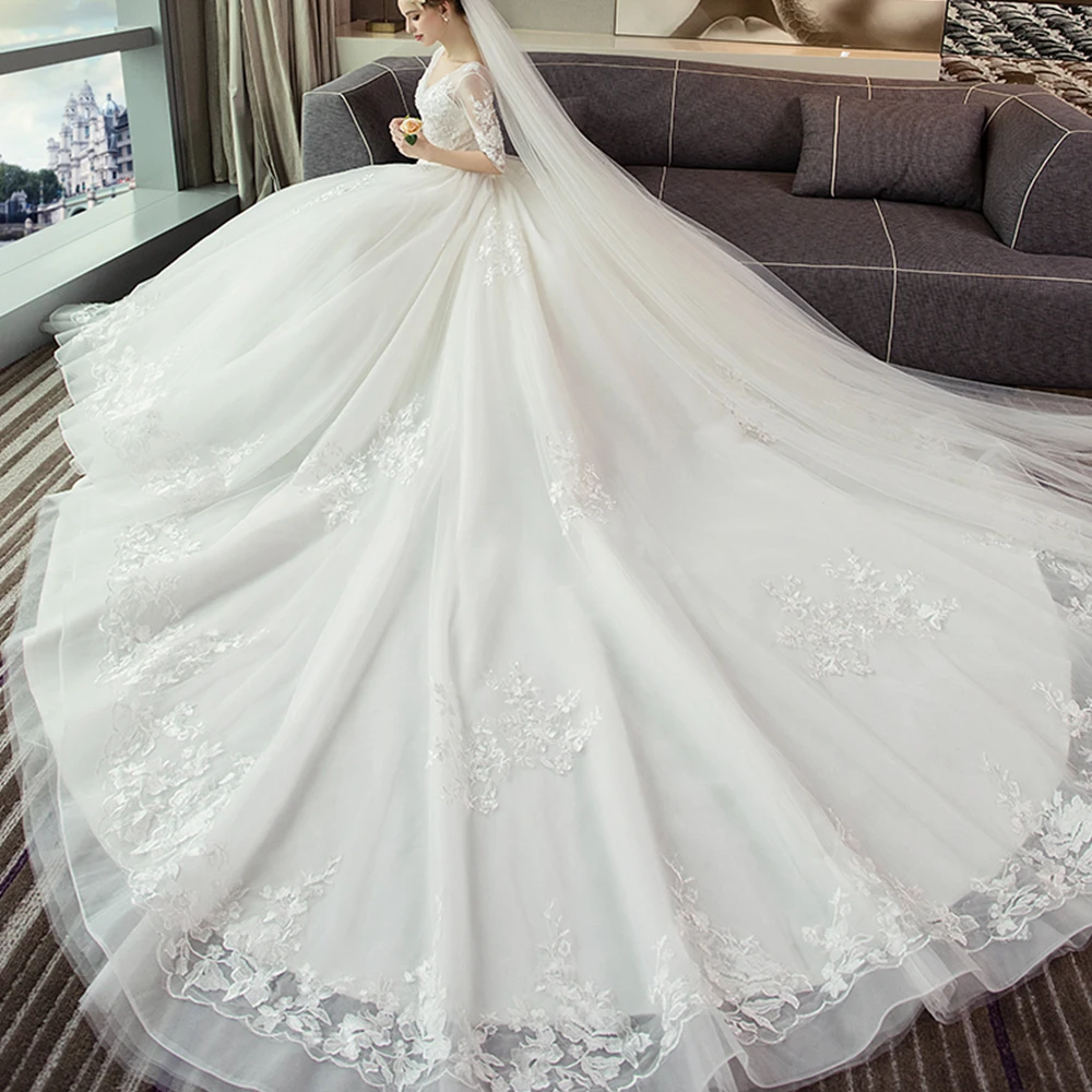 Сексуальное бальное платье Brautkleid с V образным вырезом свадебные платья роскошное