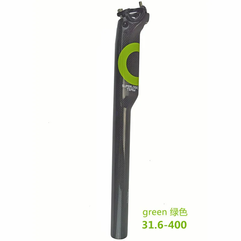 green 31.6 Запчасти для велосипедного велосипеда, подседельный штырь, дорожная стойка сидения для горного велосипеда, усиленные Аксессуары для велосипеда, углеродная трубка 27,2/30,8/31,6 - Цвет: green 31.6