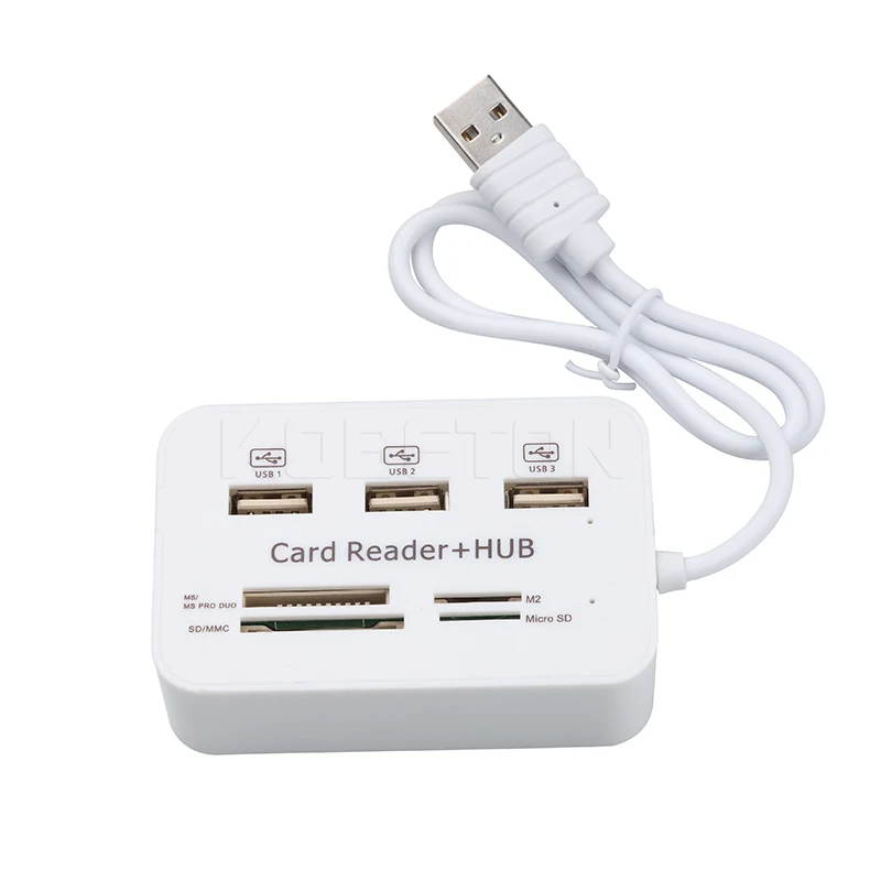 Кардридер Kebidu USB 2 0 с 3 портами высокоскоростной usb разветвитель все в одном для ПК