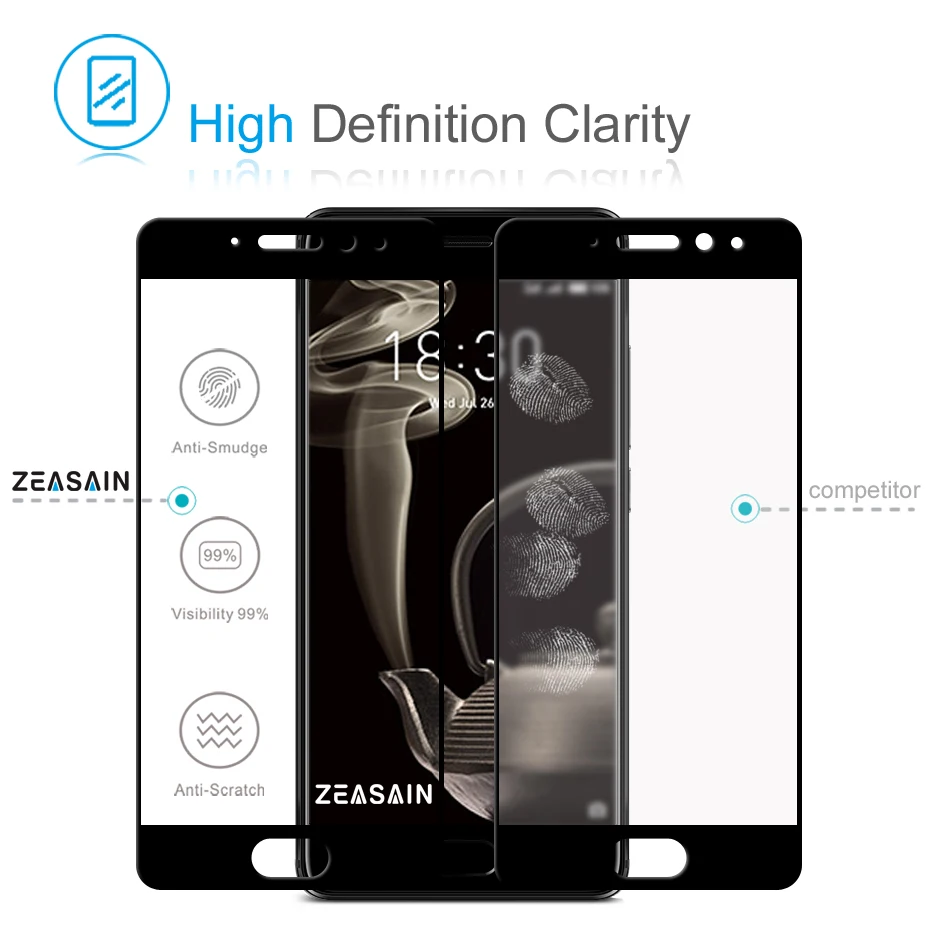 2 упаковки,, ZEASAIN, 2.5D, полное покрытие, закаленное стекло, Защита экрана для Meizu Pro 7 Plus, Pro7 Plus, Pro 7 Plus, стеклянная пленка