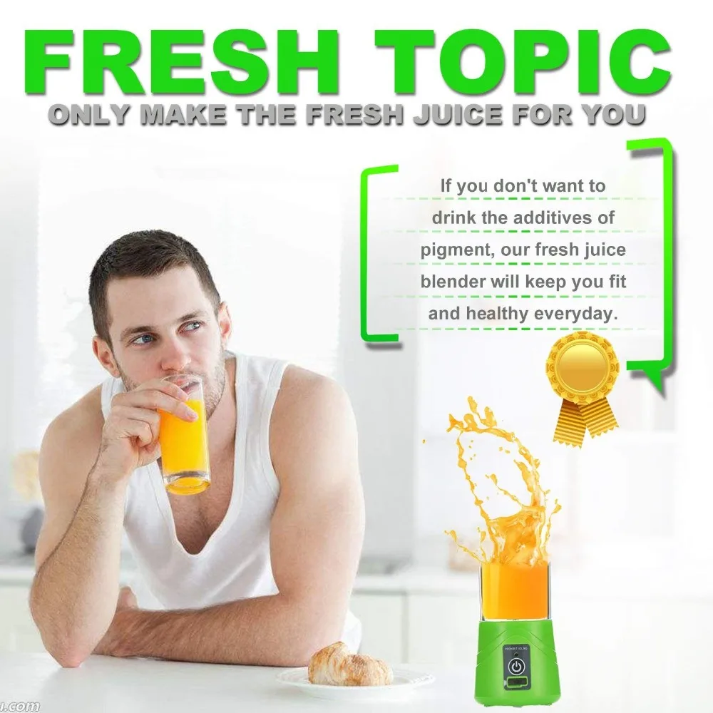 380ML USB Rechargeable Juicer Bottle Juice Maker Cup Orange Lemon Vegetables Fruit Milkshake Smoothie Squeezers Reamers | Дом и сад