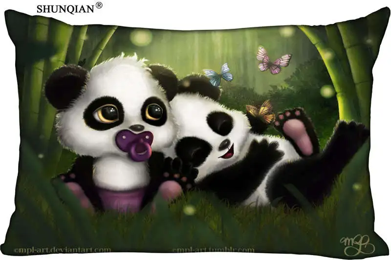 Новый Panda арт мультяшная Подушка Чехол на заказ Свадебная наволочка чехол