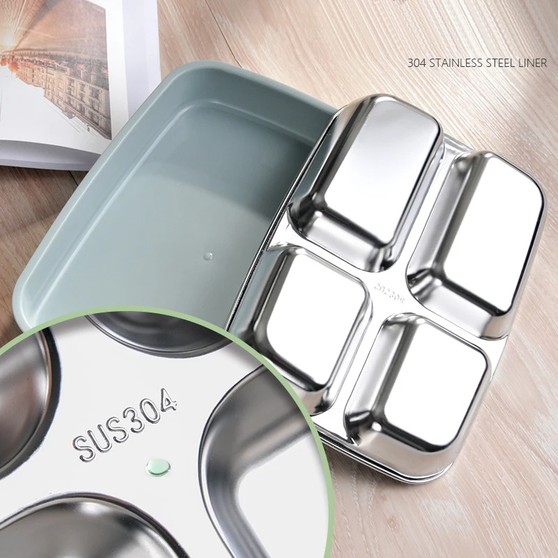 Портативные мини ланч боксы с 4 ячейками милые японские для обеда отделениями