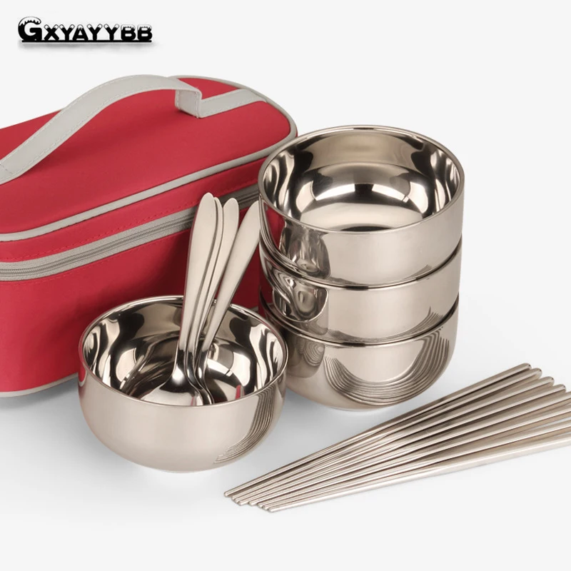 Портативный набор столовых приборов GXYAYYBB из нержавеющей стали портативный для