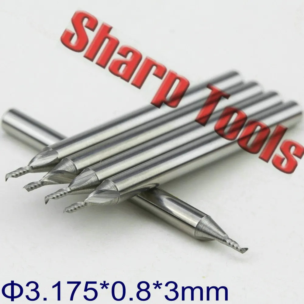 1 шт. 1/8 &quotCed 0 8-2 5 мм Одиночная флейта Endmill твердосплавная гравировальная фреза CNC