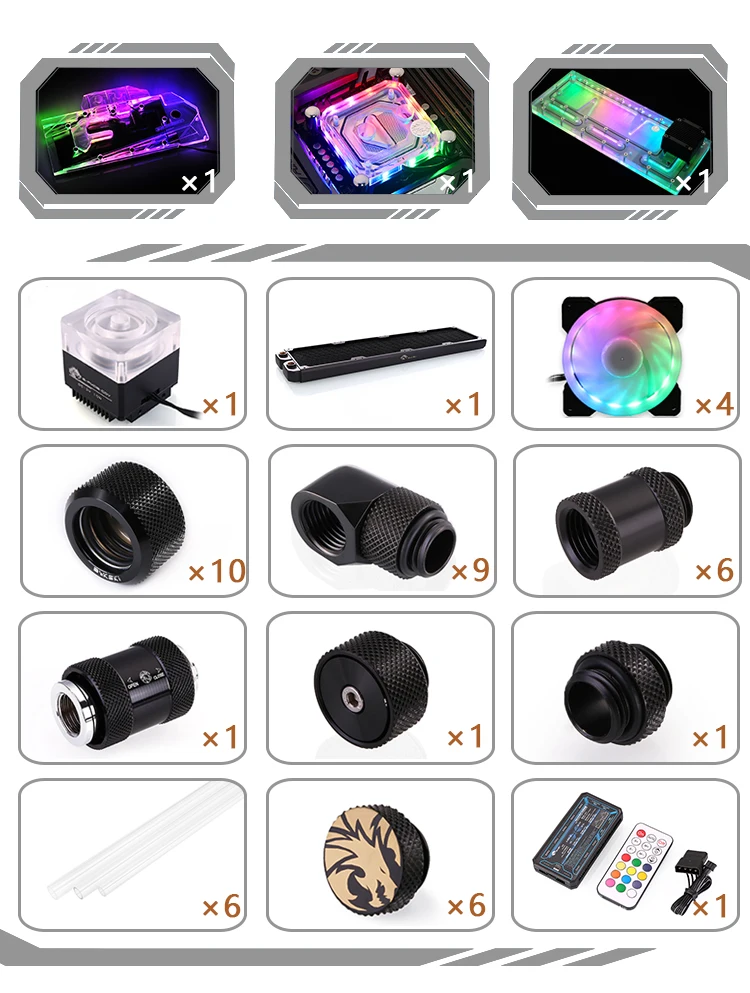 BYKSKI акриловая доска водный канал решение использовать для ThermalTake/Tt Core P5 для ЦП GPU Блок/3PIN RGB/вместо резервуара