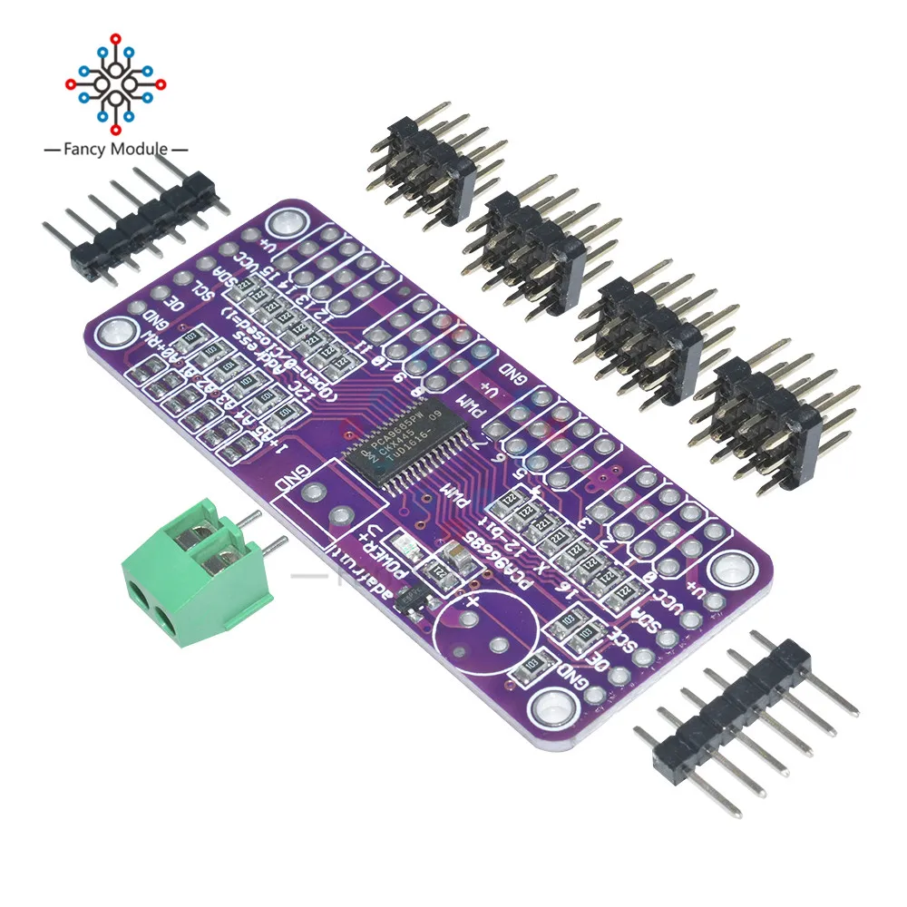 PCA9685 16 канальная 12 битная ШИМ Серводвигатель I2C плата интерфейса для Arduino Raspberry Pi