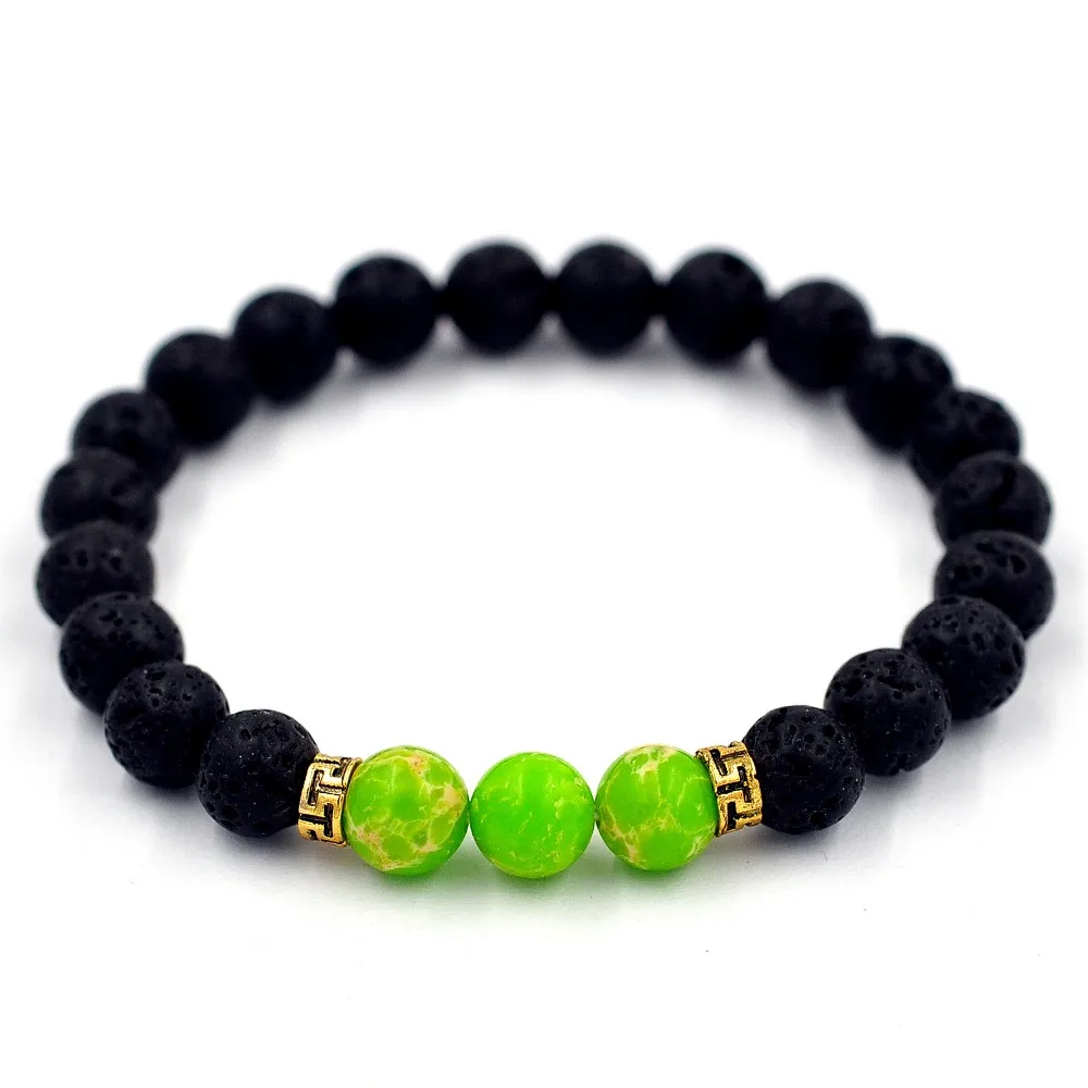 Hot Lava Stone Beads Natural Bracelet Men Jewelry Baldric Hand Strings Energy High Quality Simple Atmosphere | Тематическая одежда