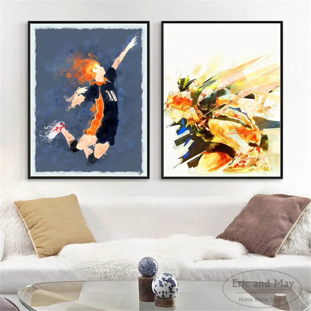 Haikyuu аниме брызги акварель холст искусство печать картина Современная Настенная
