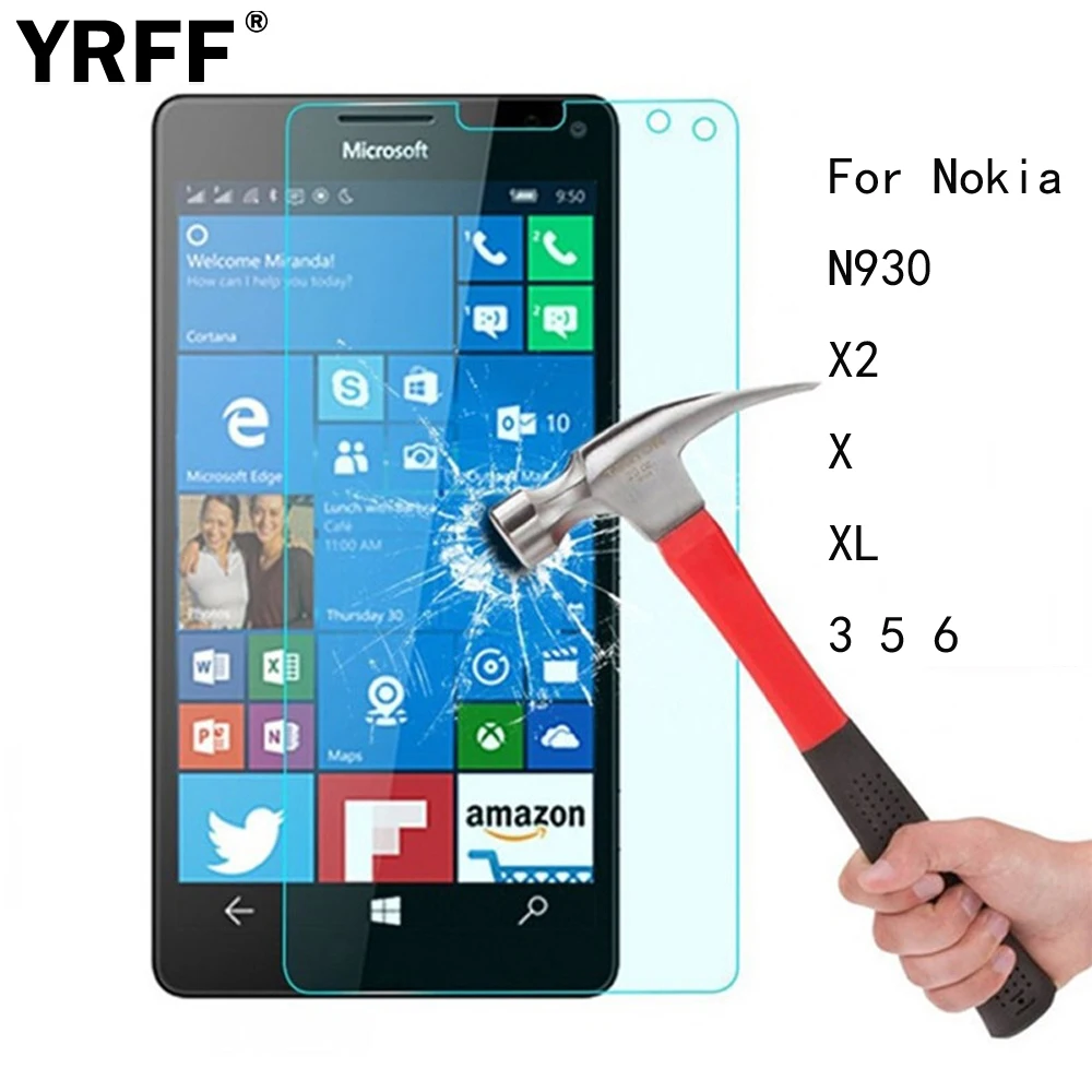 2 шт. 2.5D 0 26 мм закаленное стекло для защиты экрана Защитная пленка Nokia Lumia 930 6 / 5 3 X X2