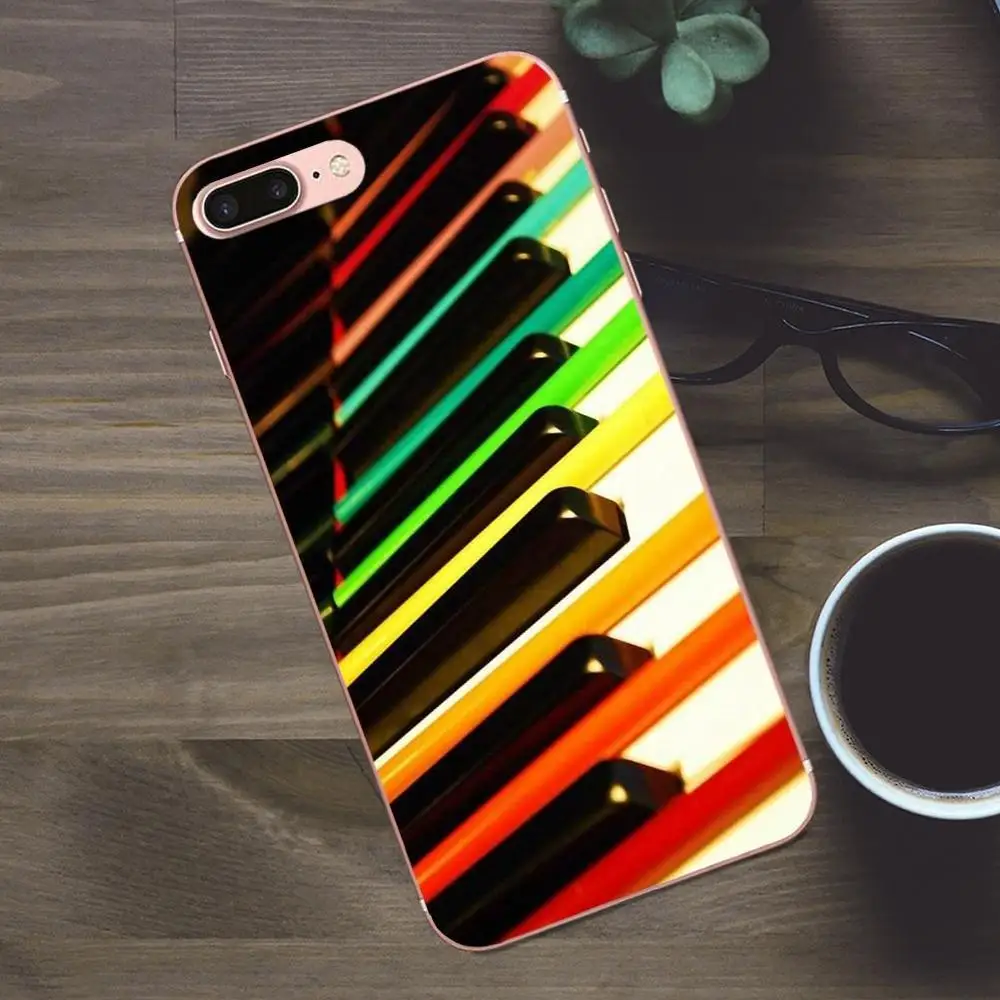Цветные клавиши с пианино для Apple iPhone X 4 дюймов фотосессия 5 5C SE 6 6S 7 8 Plus Galaxy A3 A5 J1 J2 J3