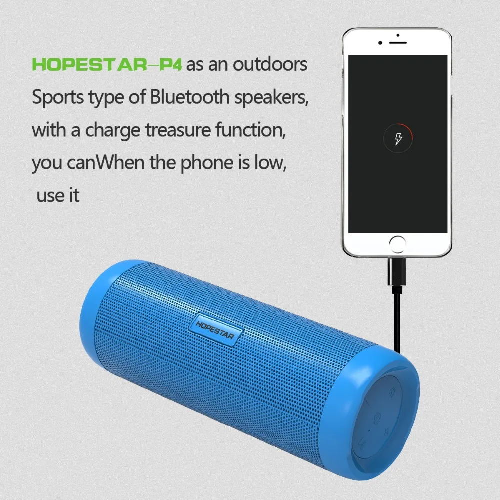 Hopestar P4 открытый Беспроводной Bluetooth Динамик Мощность банк Портативный бас стерео