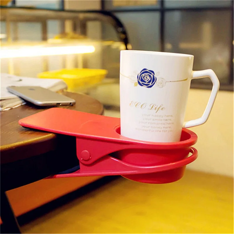 Красный Lifesaver Настольный зажим-подставка для чашек ABS офисные напитки Cupholder Пластиковые домашние настольные стеллажи для хранения без разливов - Цвет: Красный