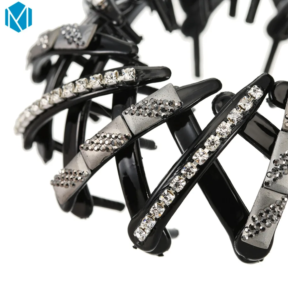 M MISM коготь для волос жемчужные стразы модные булочки женщин заколки удобные