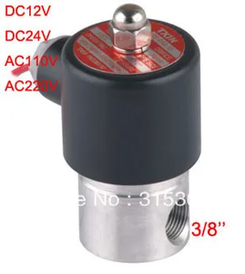 Электромагнитный клапан из нержавеющей стали 2S040-10-V, 38 дюйма, нормально закрытый клапан FKM 2S040-10