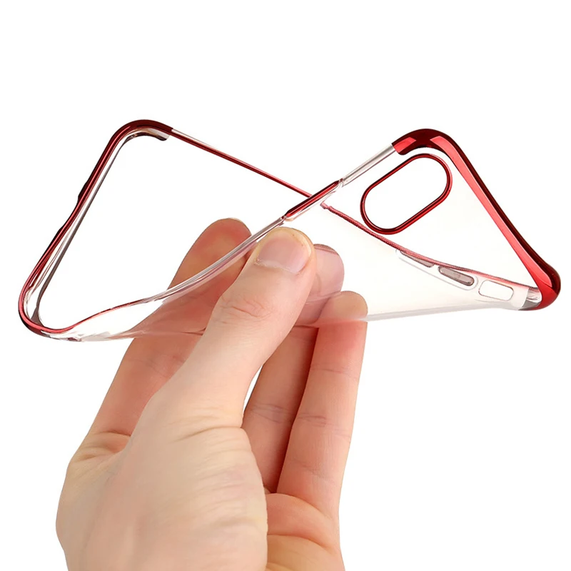 Full Cover Clear TPU Case For iPhone XS XR MAX X Luxury Plating Soft Silicone Bumper 8 7 6 6S Plus Shockproof |
