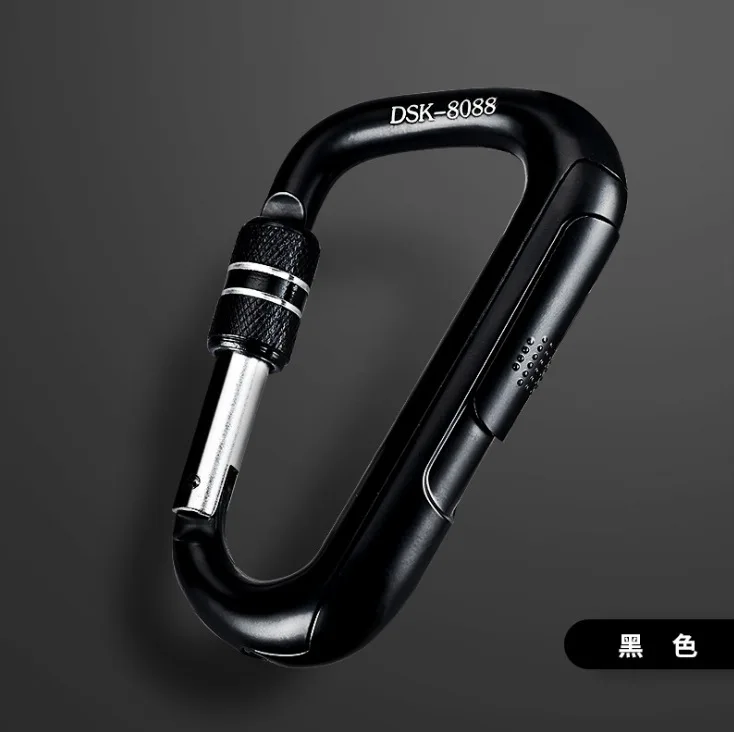 Черный Новинка, креативная альпинистская пряжка, USB Зажигалка, ветрозащитная Электронная зажигалка для сигарет, брелок, нагревательный провод, уличная зажигалка - Цвет: Черный