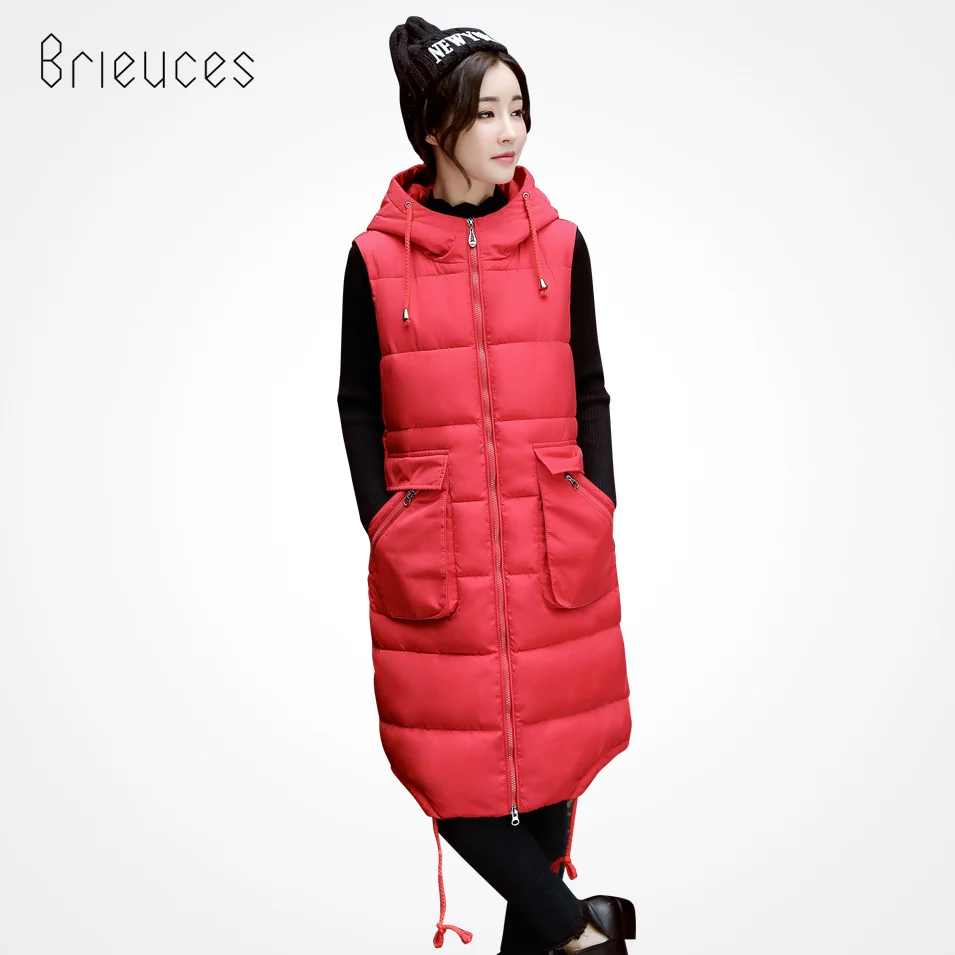 Brieuces однотонный Длинный свободный большой карман размера плюс на молнии Осень