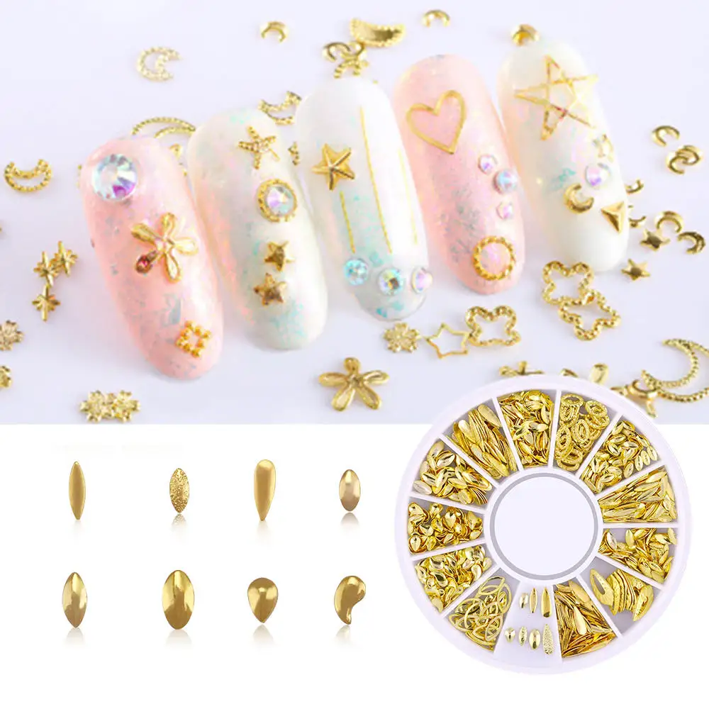1 лист Nail Art Rhinestone украшения DIY 3D ногтей аксессуары Звезда Луна ажурные ногтей Декоративная заклепка ювелирные изделия