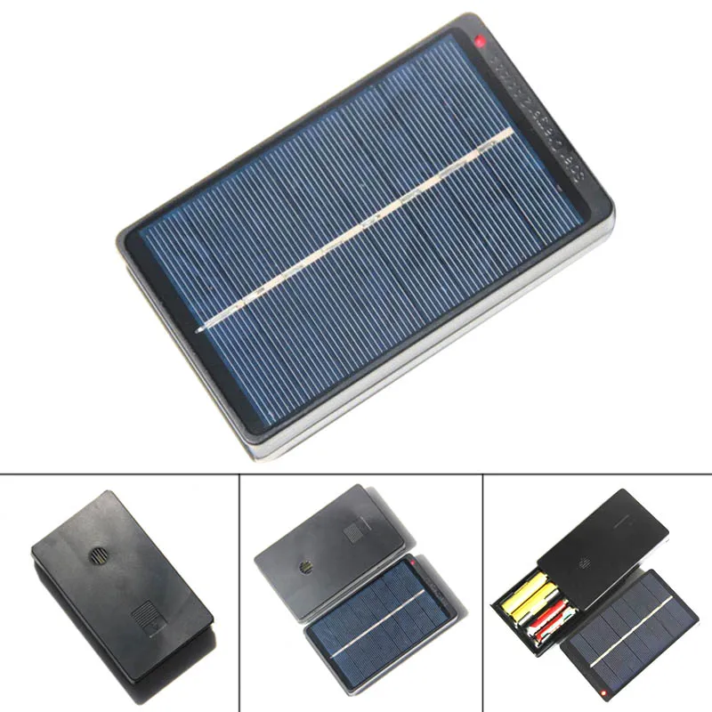 Горячая 1W 4V Солнечная Панель зарядное устройство коробка для 2 * AA/AAA 1 V батареи