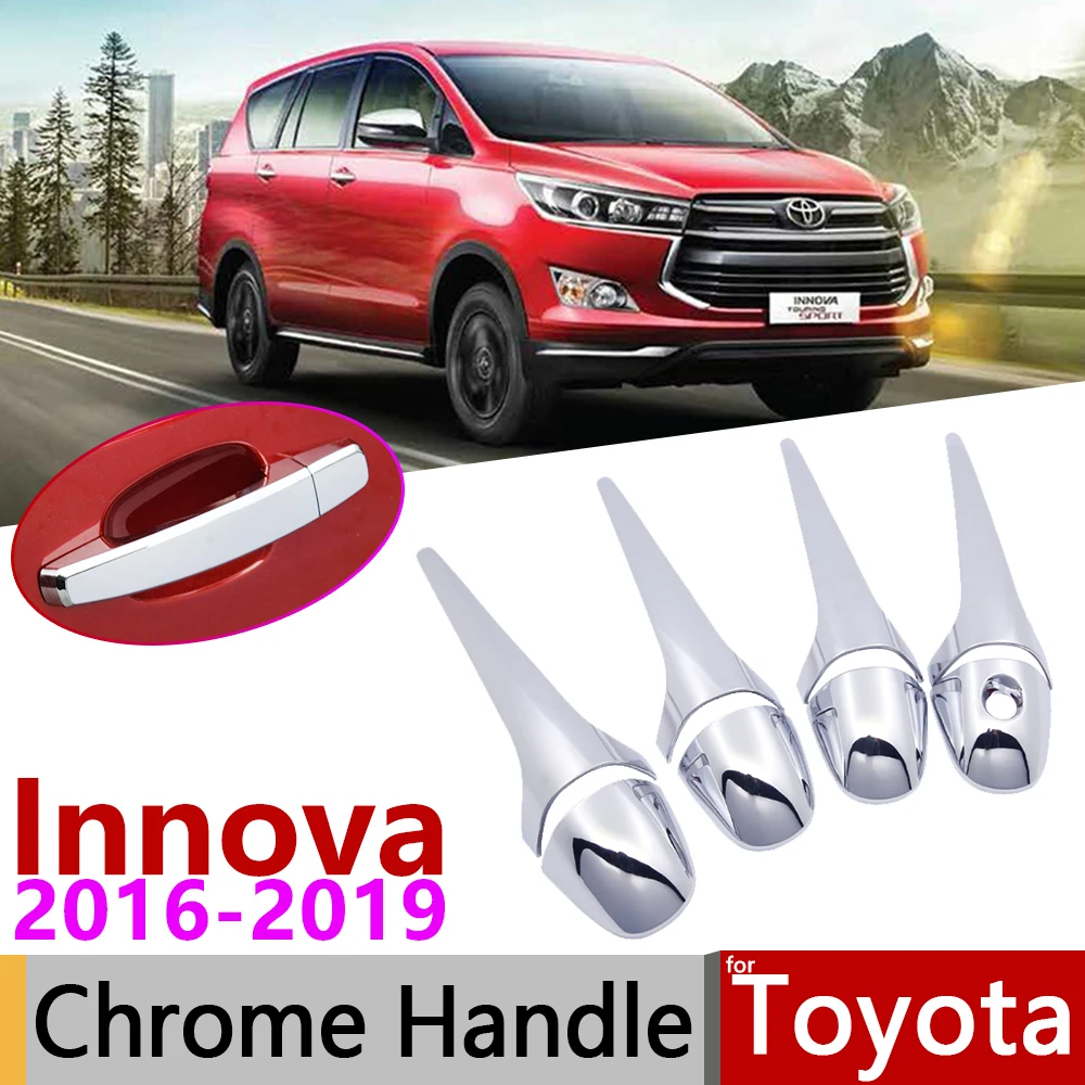 Для toyota innova AN140 2016 ~ 2019 хромированная внешняя дверная ручка крышка наклейки на