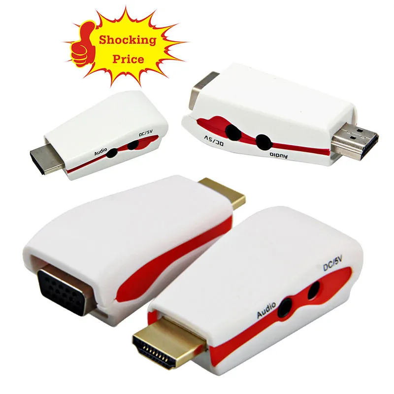 1080 P HDMI мужчина к VGA Женский видео конвертер адаптер + USB силовой аудио кабель ПК