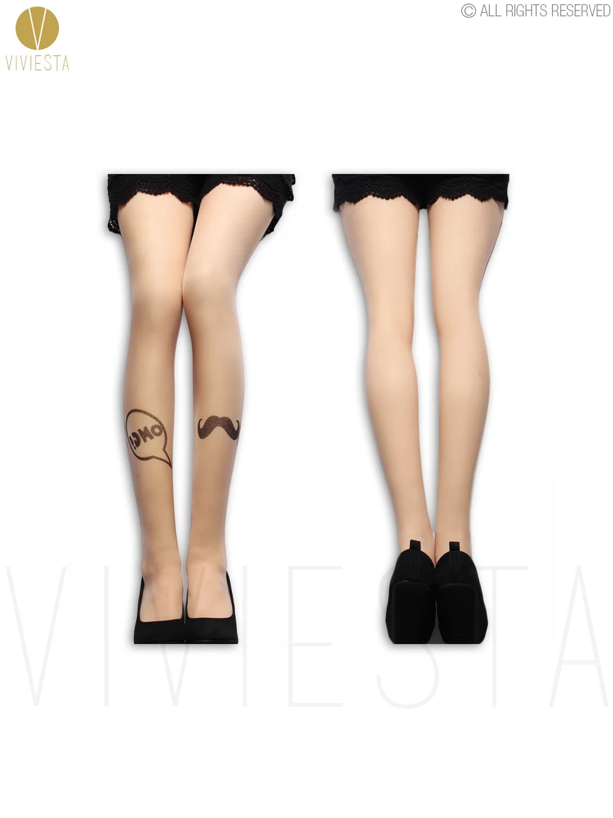 Колготки с принтом тату 20D Женская мода тренд 2016 Harajuku стильные милые сексуальные