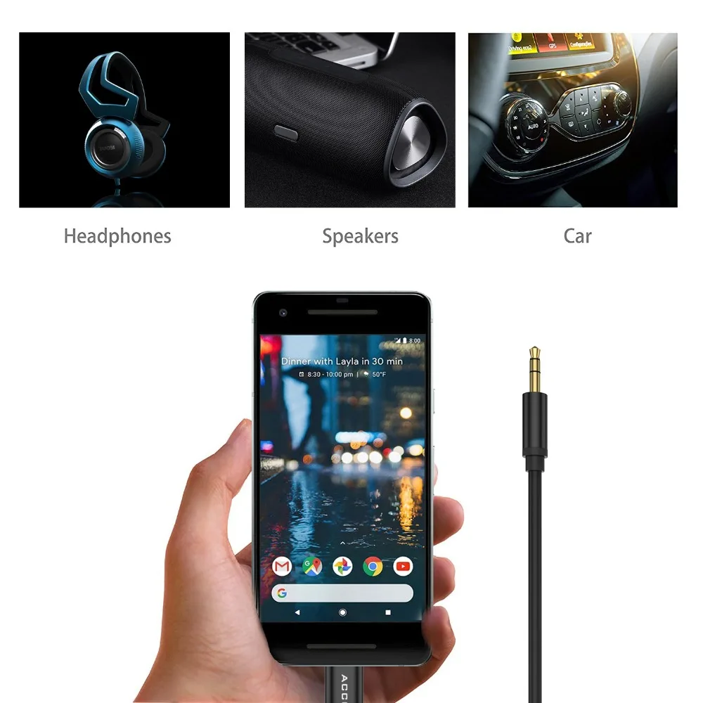 ACCGUYS USB Type C Aux аудио к 3 5 мм разъему акустический кабель адаптер DAC наушники с чипом