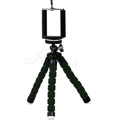 black and clip Roreta мини штатив для мобильного телефона гибкий губчатый держатель осьминог настольная подставка кронштейн для iPhone X 8 7 6 plus Штатив для телефона - Цвет: black and clip