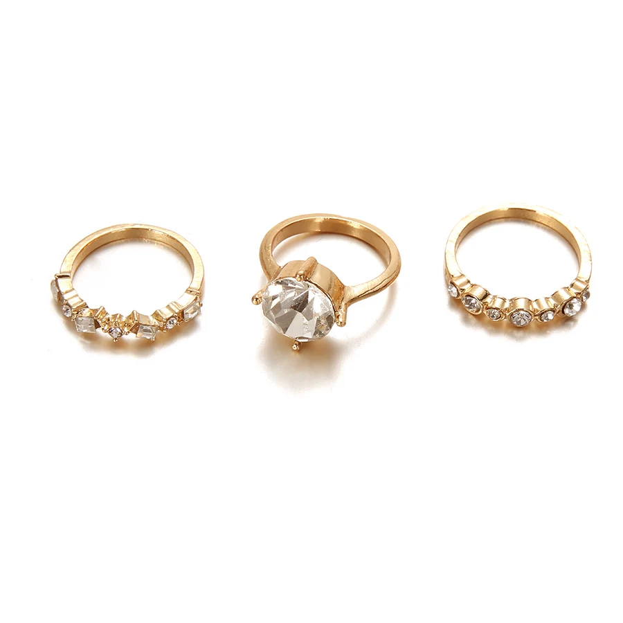 

8 PCS/SET Blue White Crystal Rings Set for Women Bohemian Crown Carved Knuckle Rhinestone Midi Finger Ring anillos Jewelry 2020