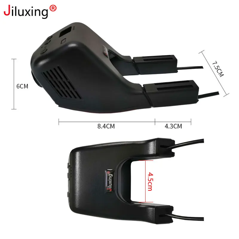 Автомобильный мини видеорегистратор Jiluxing с Wi Fi 1080P две камеры двумя объективами