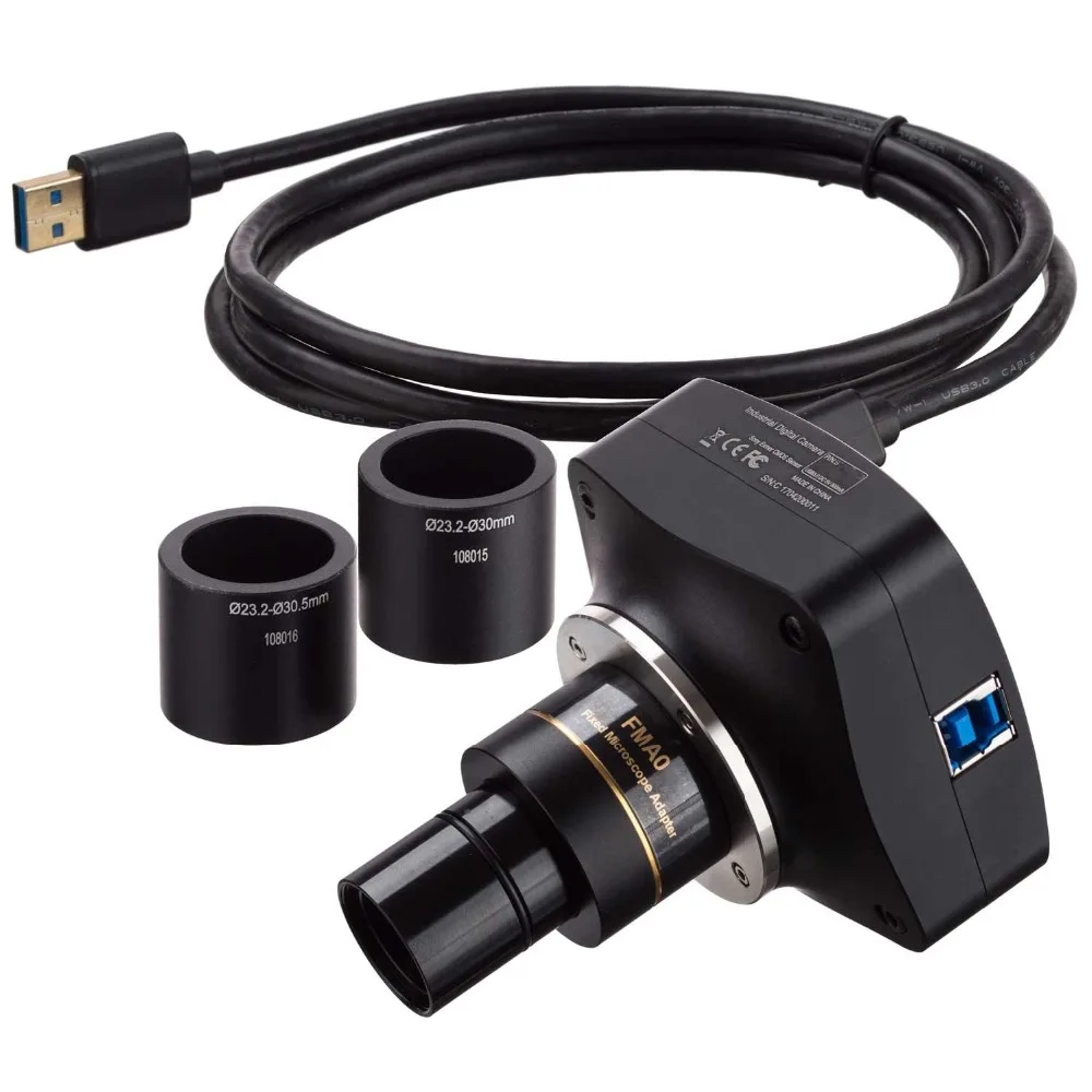 Камера микроскопа AmScope 3 1 МП с глобальной спусковой затвором USB3.0 C-mount