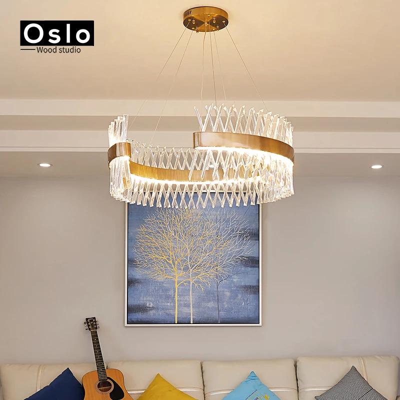 Роскошная Современная хрустальная люстра для гостиной столовой гостиницы