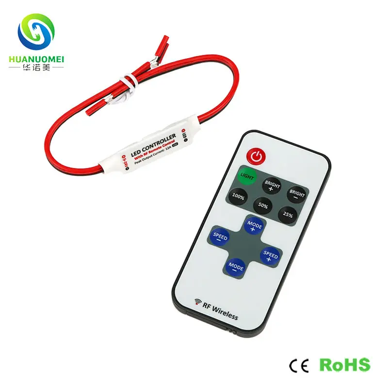 Высокое качество dc 5 ~ 24V Мини Беспроводной RF led контроллер Одноцветный диммер для
