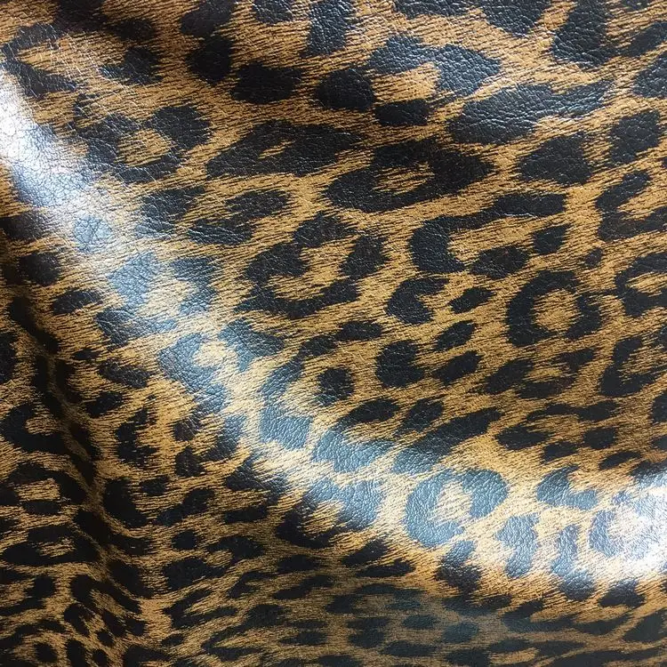 

0.8MM thickness elastic synthetic PU Leopard Print garment leather material