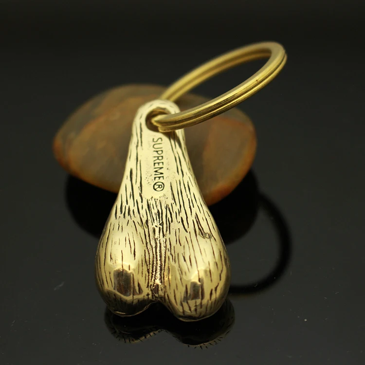 1 шт. цельные латунные яички быка Забавный шнурок для телефона нож кулон бусины