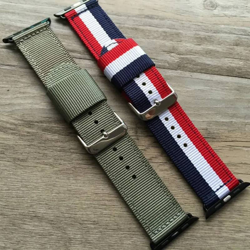 URVOI ремешок для apple watch Series 5 4 3 2 1 NATO тканый нейлоновый ремешок для iwatch Модный стильный узор с серебристой/черной пряжкой