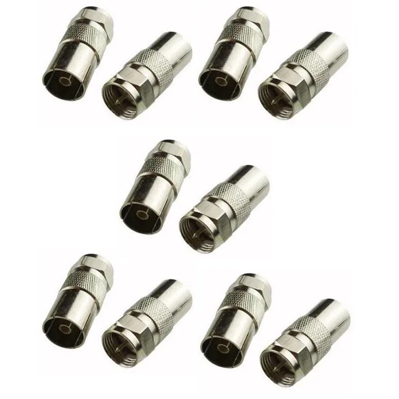 

Lots 10pcs Banggood F Type Male Plug to IEC DVB-T TV PAL Female Jack RF Coaxial Connector Adapter