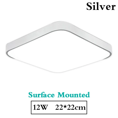 22x22cm 220V Surface Современный светодиодный потолочный светильник, прямоугольное офисное Дистанционное крепление для спальни, панель управления для гостиной, 110 В, 220 В - Цвет корпуса: 22x22cm 220V Surface