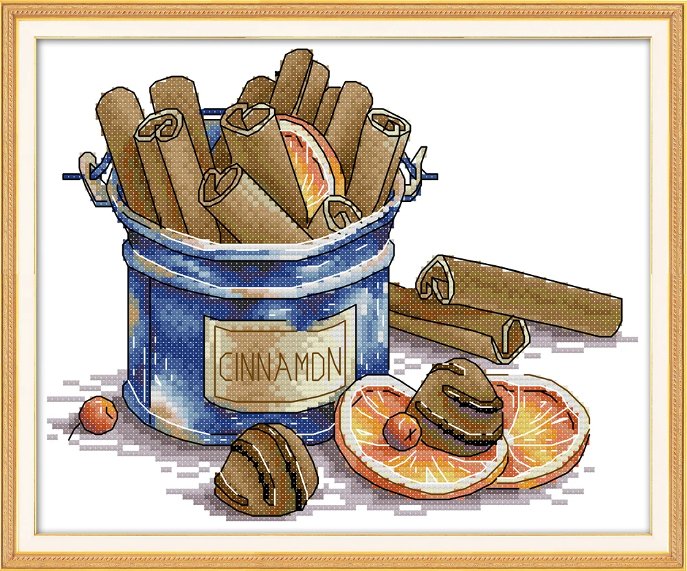 

Cinnamon cross stitch kit aida 14ct 11ct count print canvas stitches embroidery DIY handmade