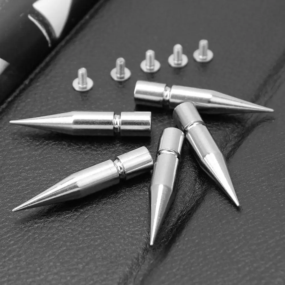 5 шт./лот Серебряная 9 мм металлическая пуля с шипами заклепки в стиле панк рок