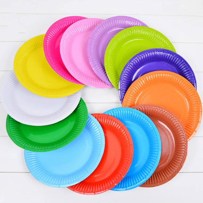 10 шт. Свадебные одноразовые настольные украшения десертные бумажные тарелки