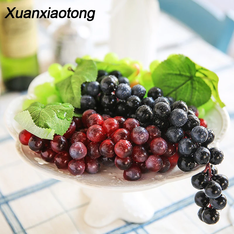 Xuanxiaotong 10 шт./компл. Искусственные цветы винограда фрукты черные красные зеленые