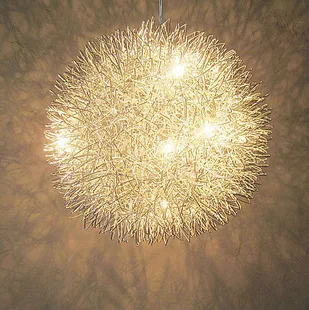 Алюминиевый шар проволока подвесные светильники Мода Гостиная Ресторан чердак