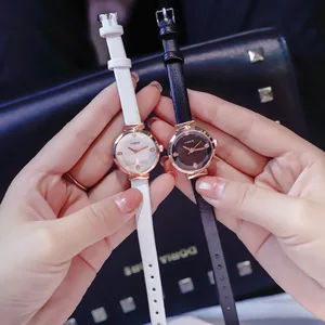 Роскошные модные повседневные женские маленькие часы со стразами, женские часы, черные, белые, женские кожаные кварцевые наручные часы