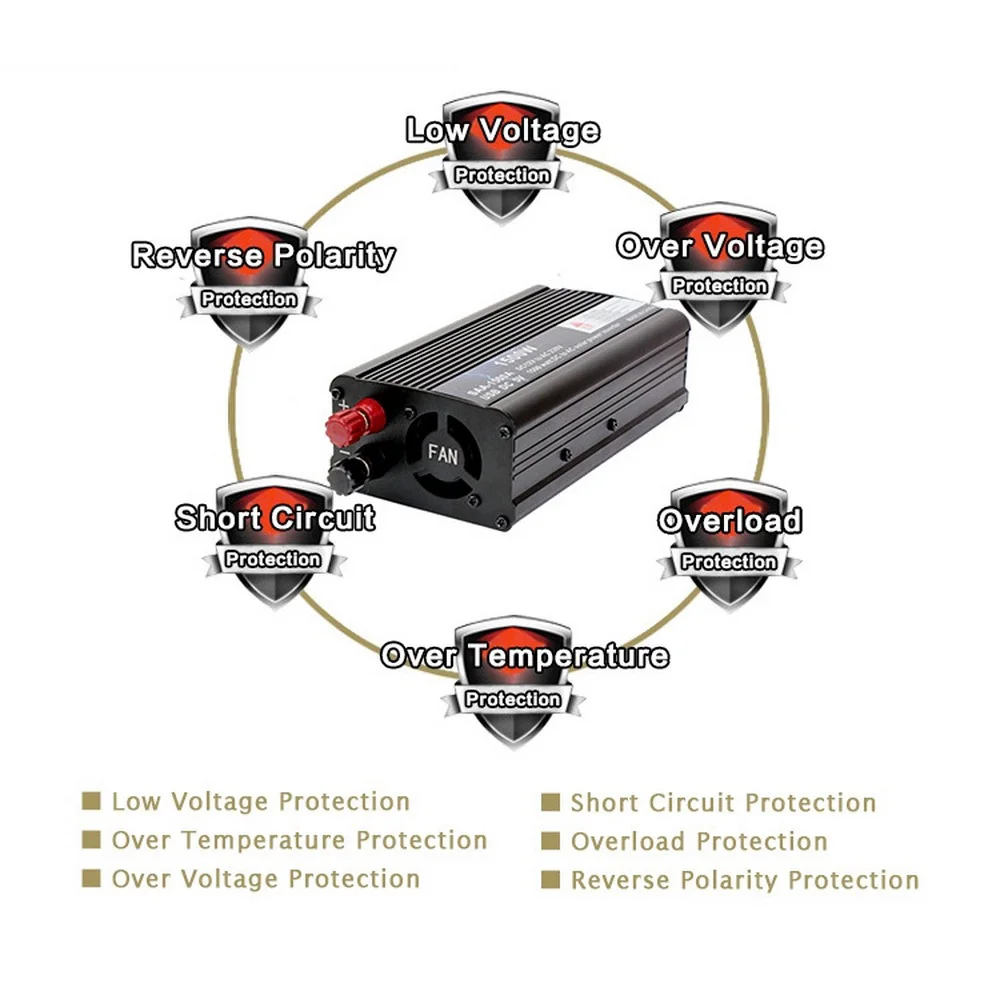 1500 Вт автомобильный инвертор DC 12V к AC 110V 220V 50Hz/60Hz портативный модифицированный