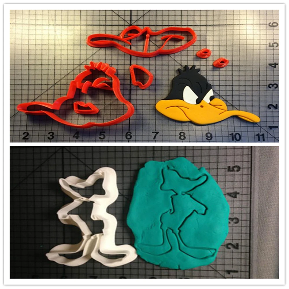 Мультфильм ТВ персонаж Даффи утки резак набор 3D печатных печенья прессформы