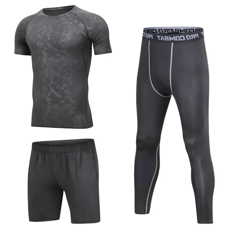 Style 18 Мужская одежда для тренажерного зала и фитнеса, спортивная одежда, быстросохнущие компрессионные костюмы, мужской набор для бега, облегающий спортивный Быстросохнущий костюм - Цвет: Style 18