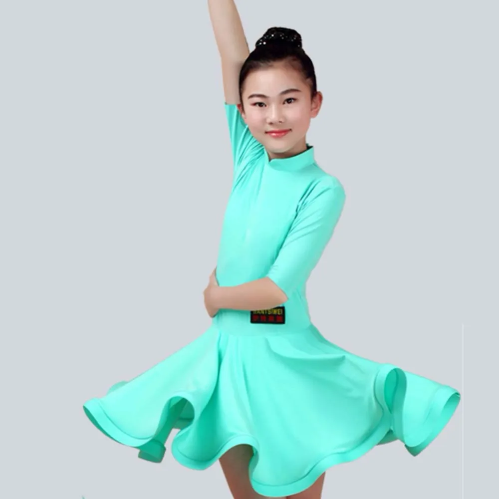 2020 платье для латиноамериканских танцев девочек 5 цветов красный/зеленый/синий